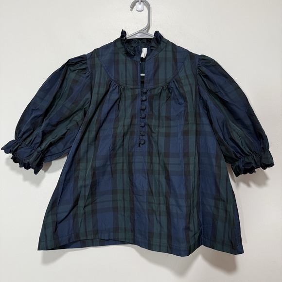 Tuckernuck Pomander Place Blackwatch Selena Blouse Size Small - Picture 4 of 9